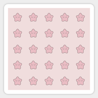 Pastel Pink Stars with eyelashes Magnet